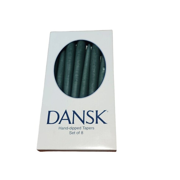 NEW Dansk Hand Dipped 10" Taper Candles Set of 8 GREEN - Picture 1 of 3